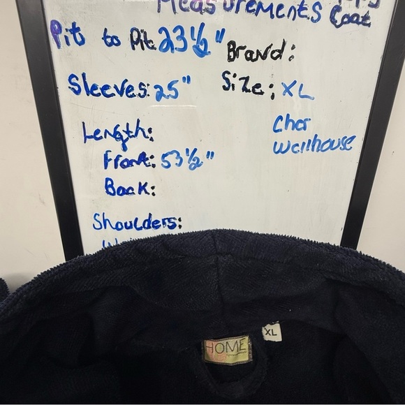 Home by Cher Wellhouse Navy Blue Long Sleeve Bathrobe Men’s Size XL Terry Cloth - Picture 5 of 14